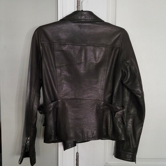 Banana Republic - Leather Moto Jacket - Espresso Brown - S - Picture 2 of 8